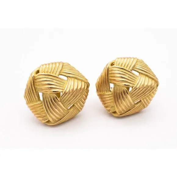 Angela Cummings 1984 Studio Textured Wrapped Earrings Solid 18Kt - Picture 2 of 9